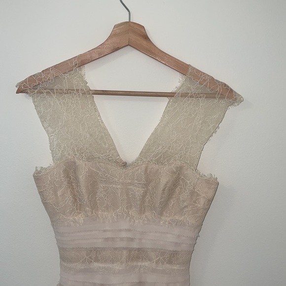 Bcbg maxazria 0 Xs beige lace bodycon tea dress bodycon party sexy - Picture 2 of 8